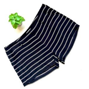 Joie Striped Silk Shorts Black and White Stripe Size 8